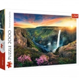 Puzzle 2000 piese Cascada Haifoss, Islanda