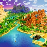 puzzle 1500 piese ravensburger minecraft world