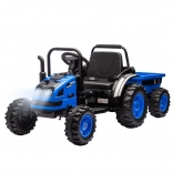 Tractor electric cu remorcă Milly Mally Farmer albastru