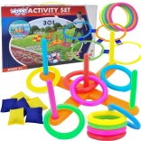 Set jocuri pentru activități în aer liber WOOPIE 3în1 cu inele, clase și cornhole