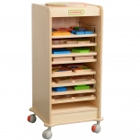 dulap din lemn pentru table educaționale MASTERKIDZ 28 × 28 cm pe roți