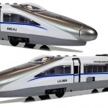 Trenuleț Pendolino cu mecanism de întindere, alb, cu sunete și lumini