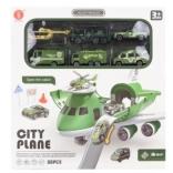 Avion cu garaj pliabil și mașinuțe militare