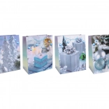 Pungă cadou M 26 × 32 × 10 cm – motiv de Crăciun