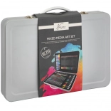 Set de rechizite de artă în valiză de metal