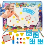 Aqua Magic covoraș de desen cu apă XXL cu set de ștampile și șabloane 100 × 80 cm