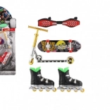 Set de degete: skateboard, waveboard, role și trotinetă – plastic, mix variante