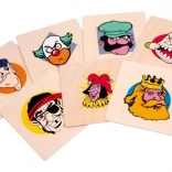 Farfurii de lemn pentru zi de naștere Fețe Vesele SMALL FOOT, set de 7 buc