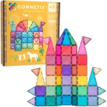 Set de construcție magnetic cu sclipici 48 piese CONNETIX Glitter Castle Pack