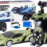 Mașină robotică transformabilă R/C 1:10 Control prin gesturi Verde