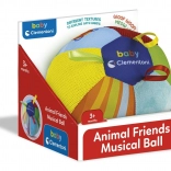 BABY CLEMENTONI minge muzicală moale cu sunete de animale (Ø 15 cm)