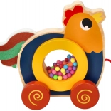 Jucărie de tras din lemn Kogucik Kukuryku