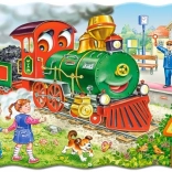 Puzzle 30 piese locomotivă verde