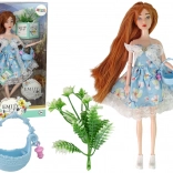 Păpușa Emily de primăvară – păr roșcat, rochie florală