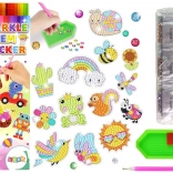 Set creativ de autocolante diamantate Animale și curcubeu