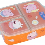 Cutie pentru prânz pentru copii cu 3 compartimente - Peppa Pig portocaliu