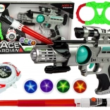 Set de arme spațiale Space Guardian cu pistol laser și sabie luminoasă