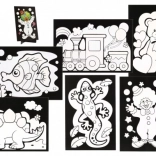 Imagine de zgâriat 6 bucăți colorate + 6 suporturi în cutie 19x22x6,5 cm