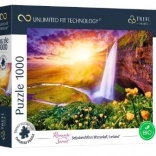 Puzzle TREFL UFT Romantic Sunset: Seljalandsfoss, Islanda – 1000 piese