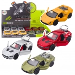 Mașină sport metalică cu mecanism de întoarcere, lumini și sunete