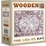 Puzzle din lemn WOODEN CITY Harta epocii marilor descoperiri, 505 piese