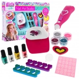 Set pentru unghii pentru copii 5+ GIRL'S CREATOR cu uscător, aplicator de sclipici și accesorii