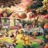 trefl puzzle petrecere de aniversare mickey mouse 1000 piese premium plus