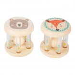 small foot zornăitoare din lemn în culori pastel – set 2 bucăți