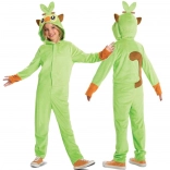 Costum pentru copii POKEMON Grookey kigurumi verde cu glugă 127–136 cm (7–8 ani)