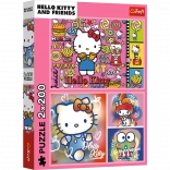 Puzzle 2x200 Hello Kitty și prietenii