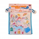 Autocolante de baie din spumă cu unicorni, cu plasă de depozitare