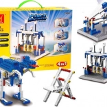 Set de construcție 4 în 1 cu motor, telecomandă și baterii