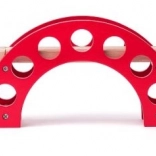 Pod din lemn cu arc roșu pentru trenulețe