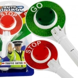 Băţ de semnalizare rutieră pentru poliţie, luminos, cu două fețe