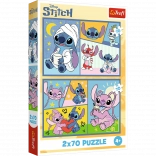 Puzzle 2x70 - Disney Lilo și Stitch - Fără plictiseală cu Stitch