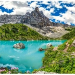 Puzzle Lacul Sorapis, Alpi, Italia 2000 piese CASTORLAND