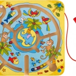 Labirint magnetic din lemn Goki Insula pentru copii