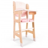 Scăunel de masă din lemn pentru păpuși cu perniță