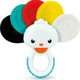 Clementoni Baby zornăitoare și jucărie pentru dentiție Păun curcubeu 2 în 1
