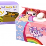 Pușculiță Înveți să economisești Unicorn Melodie Roz