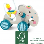 small foot elefant din lemn pe roți jungle