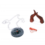 set accesorii diavol – coarne, colier și dinți de vampir