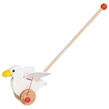 Jucărie de împins din lemn Pescărușul Jonas