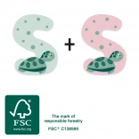 mică literă S din lemn cu broască țestoasă