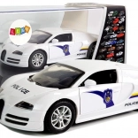 Mașină sport de poliție cu mecanism, lumini și sunete – albă