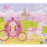 Puzzle din lemn Prințesă cu caleașcă de la Bigjigs Toys