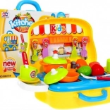 Bucătărie portabilă pentru copii tip food truck 3+ cu troller pe roți și accesorii