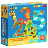Puzzle Luna cu numere și fabulele lui Esop pentru copii