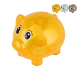 Pușculiță transparentă în formă de purceluș 10 cm