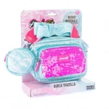 Geantă pentru fete GIRABRILLA albastră Puff cu paiete